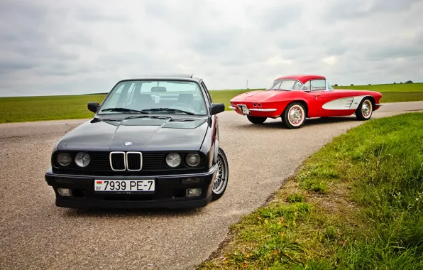 Bmw, corvette, chevrolet corvette, bmw e30