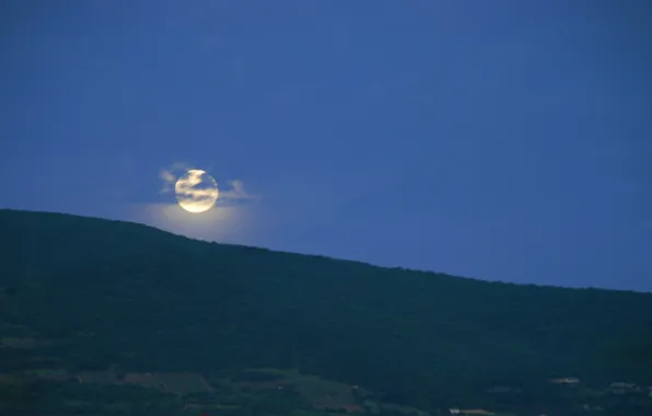 Mountains, The moon, Morning, Before the dawn