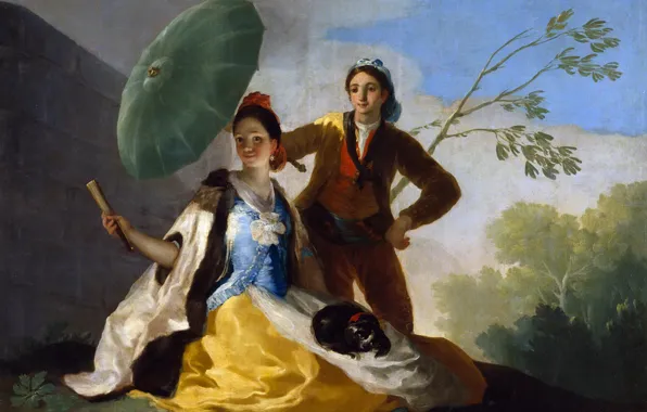 Picture, Umbrella, lovers, genre, Francisco Goya