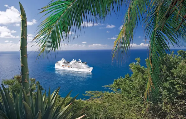 Caribbean, cruise liner, Regent Seven Seas, navigator tropics