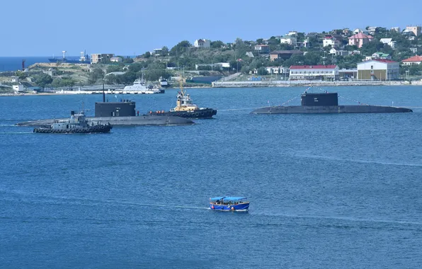 The black sea, tugs, submarines, Sevastopol