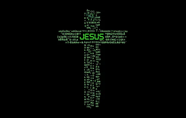 Download wallpaper green, art, God, technology, computer art, Jesus ...