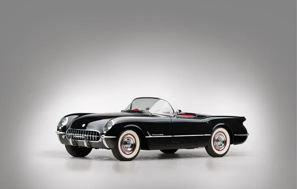 Corvette, Chevrolet, 1954, Black, retro cars, Chevrolet Corvette Black