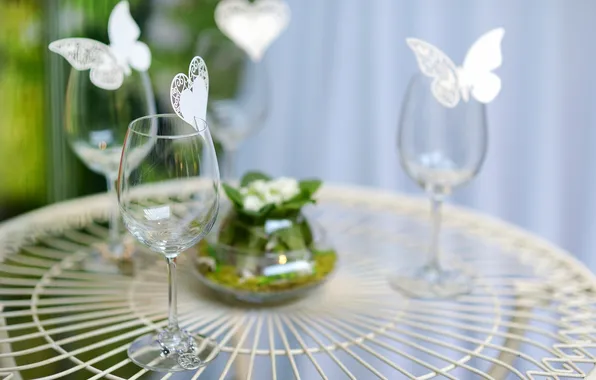 Love, heart, bokeh, glasses, wedding