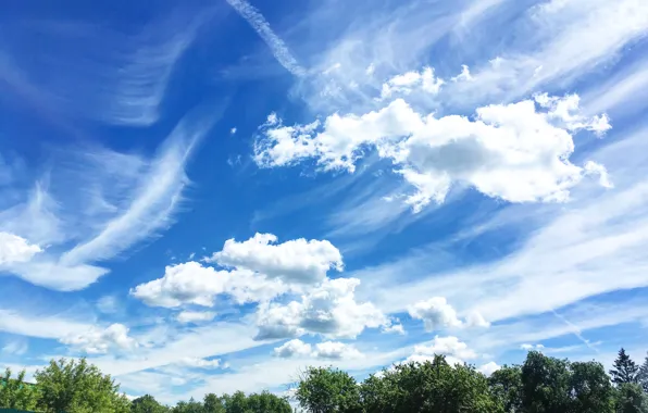 Summer, the sky, clouds, serenity, summer, sky, infinity, clouds