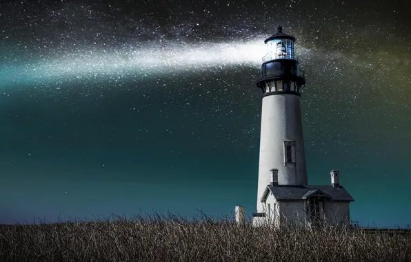 Picture field, space, stars, lighthouse, The Milky Way, secrets