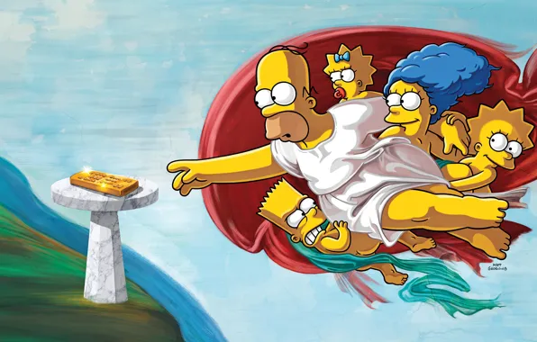 The simpsons, Figure, Picture, Homer, Maggie, Maggie, Simpsons, Bart
