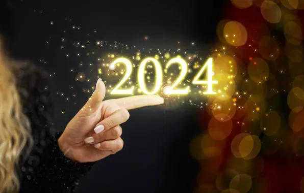 Figures, New year, date, composition, 2024, New Year 2024