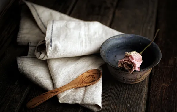 Background, roses, spoon