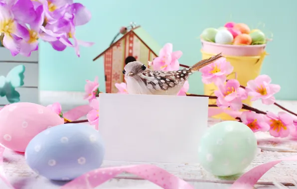 Picture flowers, eggs, spring, Easter, flowers, spring, Easter, eggs, decoration, Happy