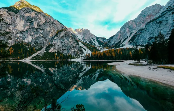 Nature, Reflection, Mountains, Lake, Trees, Mountain, Forest, Canada