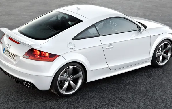 White, Audi, back, spoiler, drives