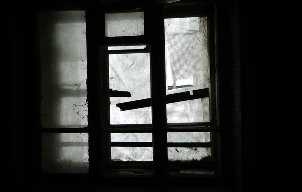 Picture darkness, room, window, abandoned