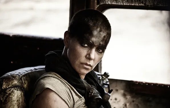 Picture Charlize Theron, Charlize Theron, postapocalyptic, Mad Max, Fury Road, Mad Max, this moment, Road rage