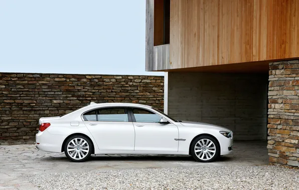 Picture the fence, BMW, desktop, structure, 760i, Bmw, white car