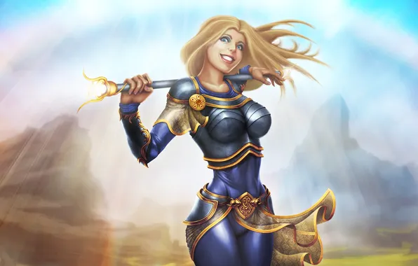 Chest, girl, smile, body, beauty, Lux, League of Legends, the Lady of Luminosity