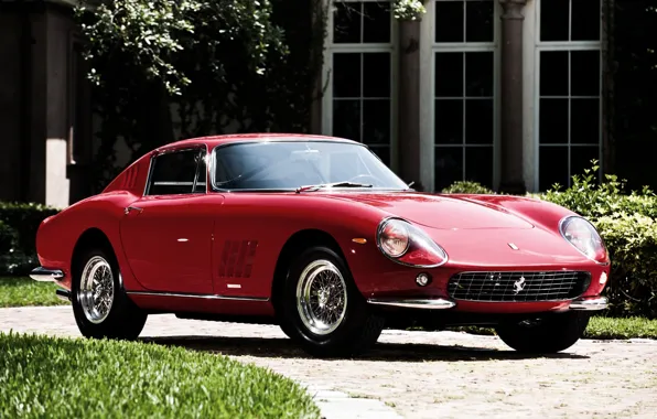 Picture red, Ferrari, Ferrari, supercar, GTB, the front, 1964, 275