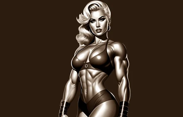 Sport, girl, girls, background, look, blonde, rendering, swimsuit