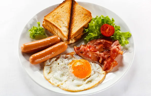 Wallpaper Breakfast Egg Sausage Bacon Toast Images For Desktop