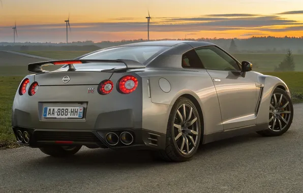 Nissan, supercar, Nissan, GT-R, rear view, R35, GT-R, Premium Edition