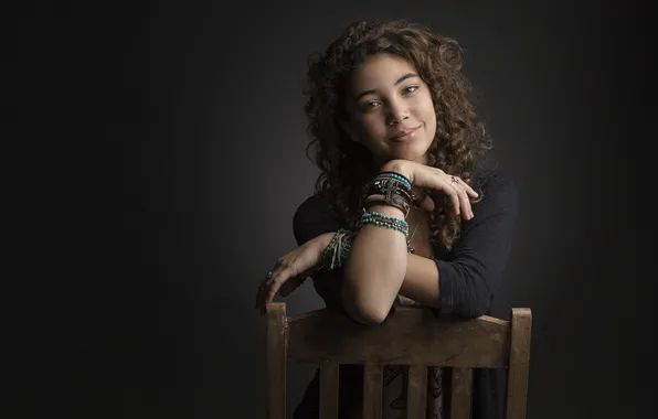 Smile, portrait, curls