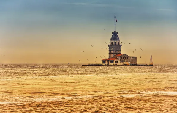 Turkey, Maiden tower, Bosphorus, Maiden's Tower