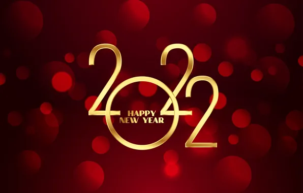 Background, gold, figures, New year, red, golden, new year, happy