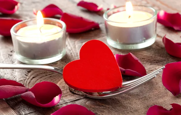 Picture heart, candles, plug