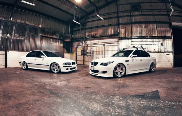 Picture BMW, Tuning, White, BMW, Drives, Tuning, E39, E60