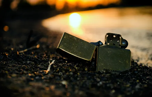 Picture BEACH, STONES, SUNSET, SHORE, DAWN, PEBBLES, LIGHTER