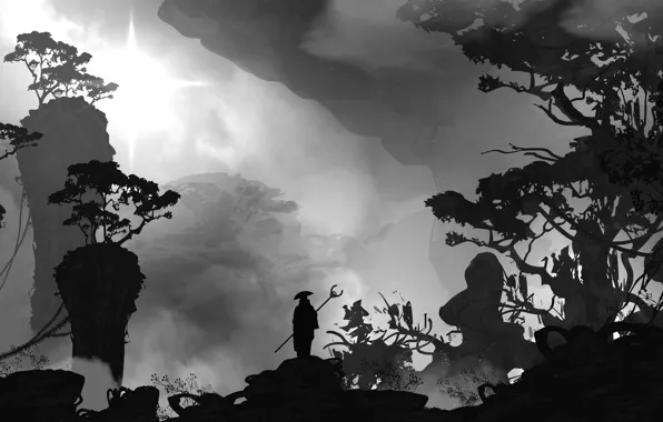 Figure, Silhouette, Landscape, Art, Landscapes, Digital Art, TacoSauceNinja, by TacoSauceNinja