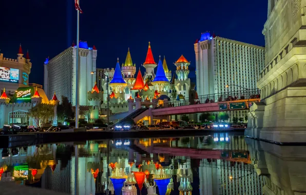 Night, lights, home, Las Vegas, USA, Nevada