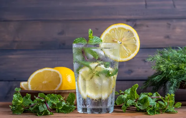 Lemon, mint, lemonade