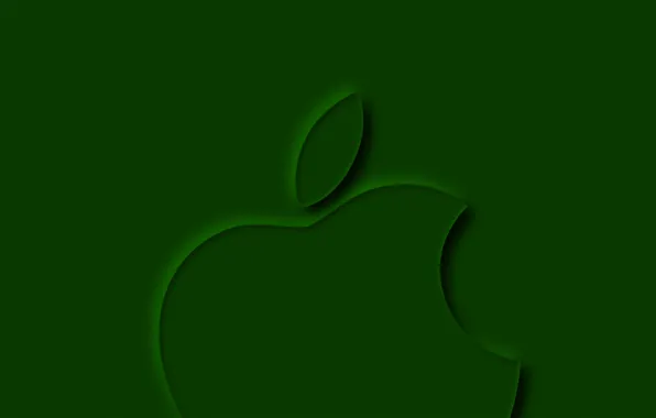 Picture Apple, minimal, creative, Apple logo, Apple 3D logo, Apple minimalism, green backgrounds, Apple green logo