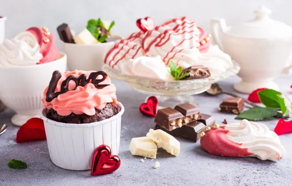 Decoration, cake, cream, dessert, meringue, Kosa, Iryna Melnyk