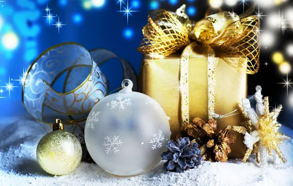 Decoration, gift, balls, new year, bumps