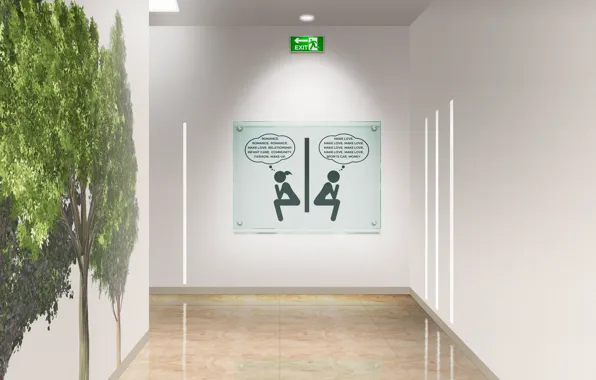 Sign, public restroom, toilet sign