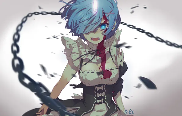 Girl, the demon, chain, REM, Re: Zero Kara Hajime Chip Isek Or Seikatsu