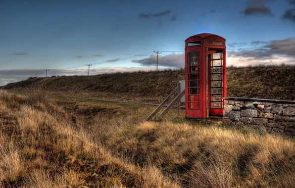 Road, morning, Telephone