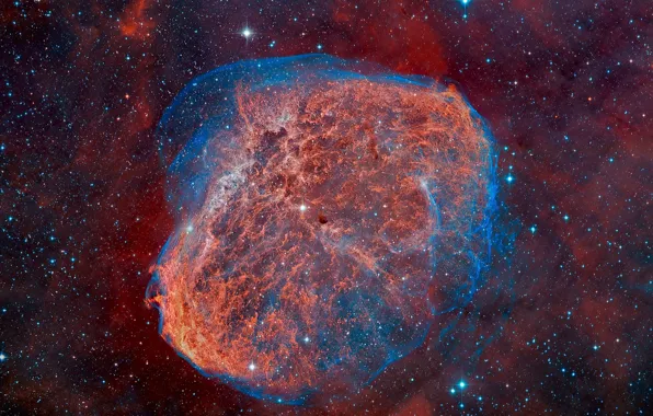 Stars, the explosion, nebula, NGC 6888, The Crescent Nebula