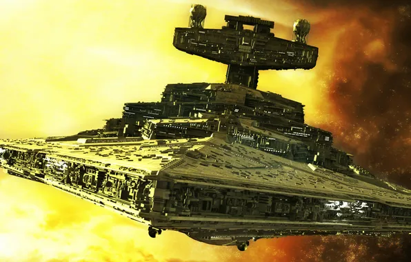 Picture yellow, Star Destroyer, Star wars