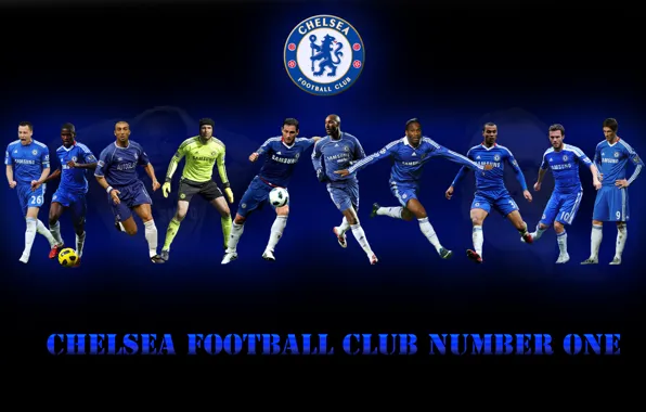 Picture team, emblem, players, Chelsea, number one