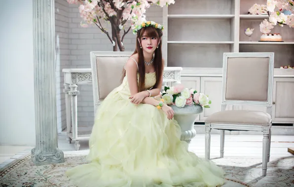 Picture girl, flowers, style