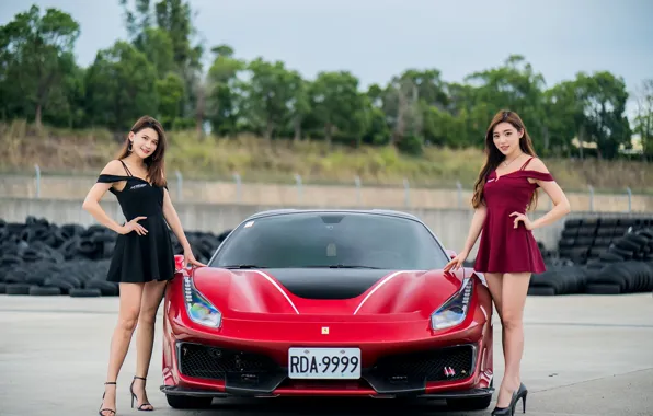 Look, sexy, girls, figure, dress, car, Asian girls