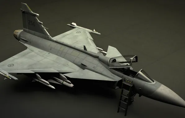 Rendering, model, fighter, the plane