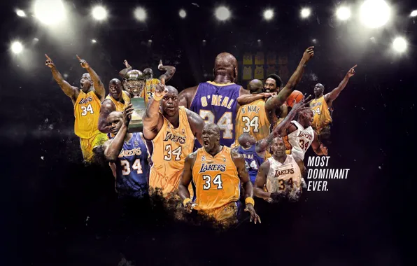 Basketball, NBA, Los Angeles Lakers, Player, Shaquille O'neal, Shaquille O'neal, Los Angeles Lakers, Super me