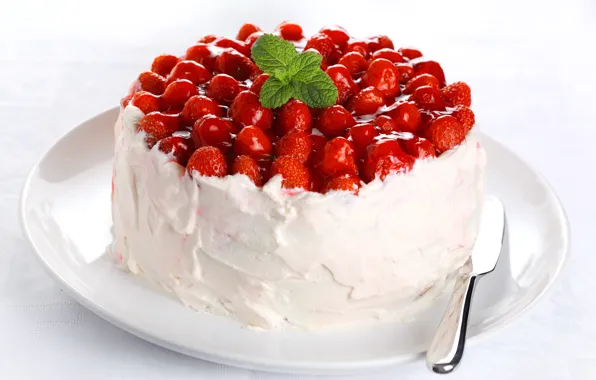 Picture food, cream, strawberry, cake, cream, dessert, cakes, sweet