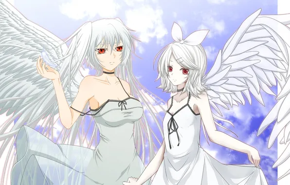Wings, angels, Hatsune Miku, Vocaloid, Kagamine Rin, Vocaloid