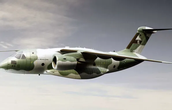 Brazil, Twin-engine high-wing monoplane with a wing of moderate swee, Embraer, medium transport aircraft, KC-390