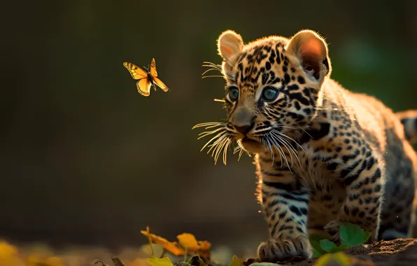 Butterfly, leopard, cub, kitty, AI art, The Art of Artificial Intelligence, neural network